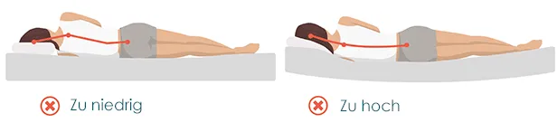schlafposition falsches kissen
